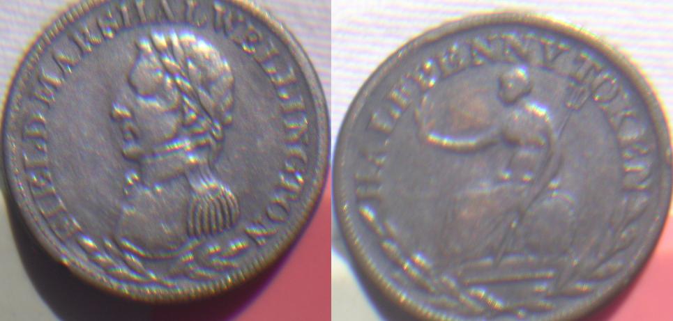 Field-Marshall-Wellington-Half-Penny-Token---No-Date